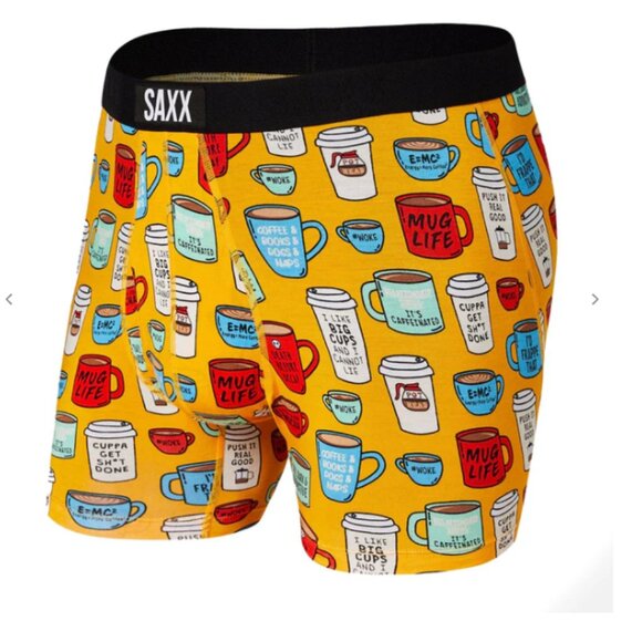 SAXX ULTRA Boxer Briefs with Fly “Mug Life" - Picture 1 of 4